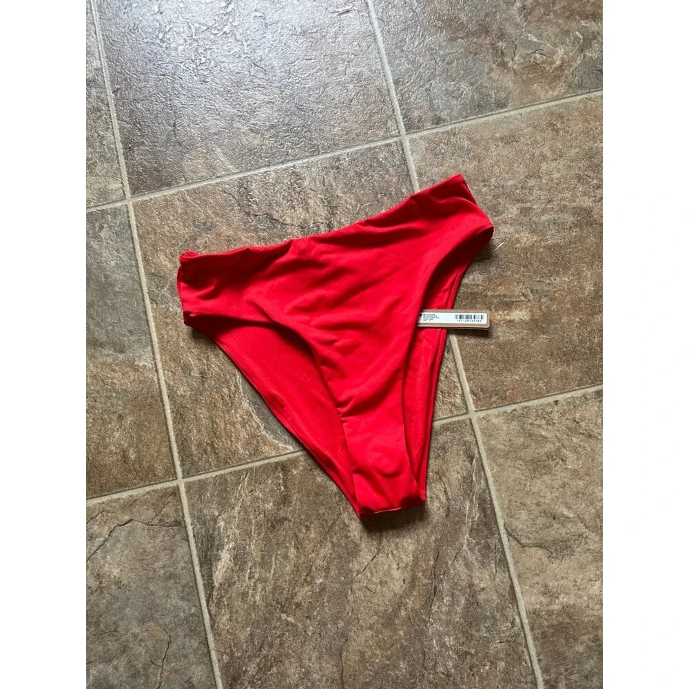 Skims Signature Swim Mid Waist Bottom Ruby Size Small